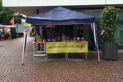 unser Marktstand an der Volksbank